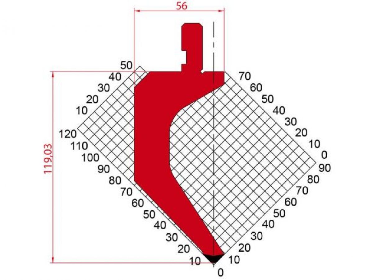 Dao chấn 88º 1062. H=119,03, R=3, Max T/m=50