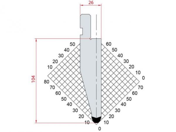 Dao chấn 30º 1194. H=104, R=5 Max T/m=100