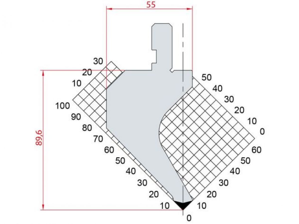 Dao chấn 90º 1265. H=89,6, R=0.25, Max T/m=60
