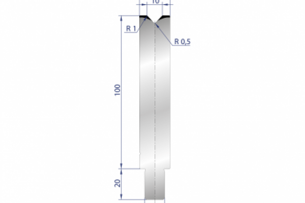 Cối chấn 1V 10 α=86º H100 R1 Max. T/m=100, C45