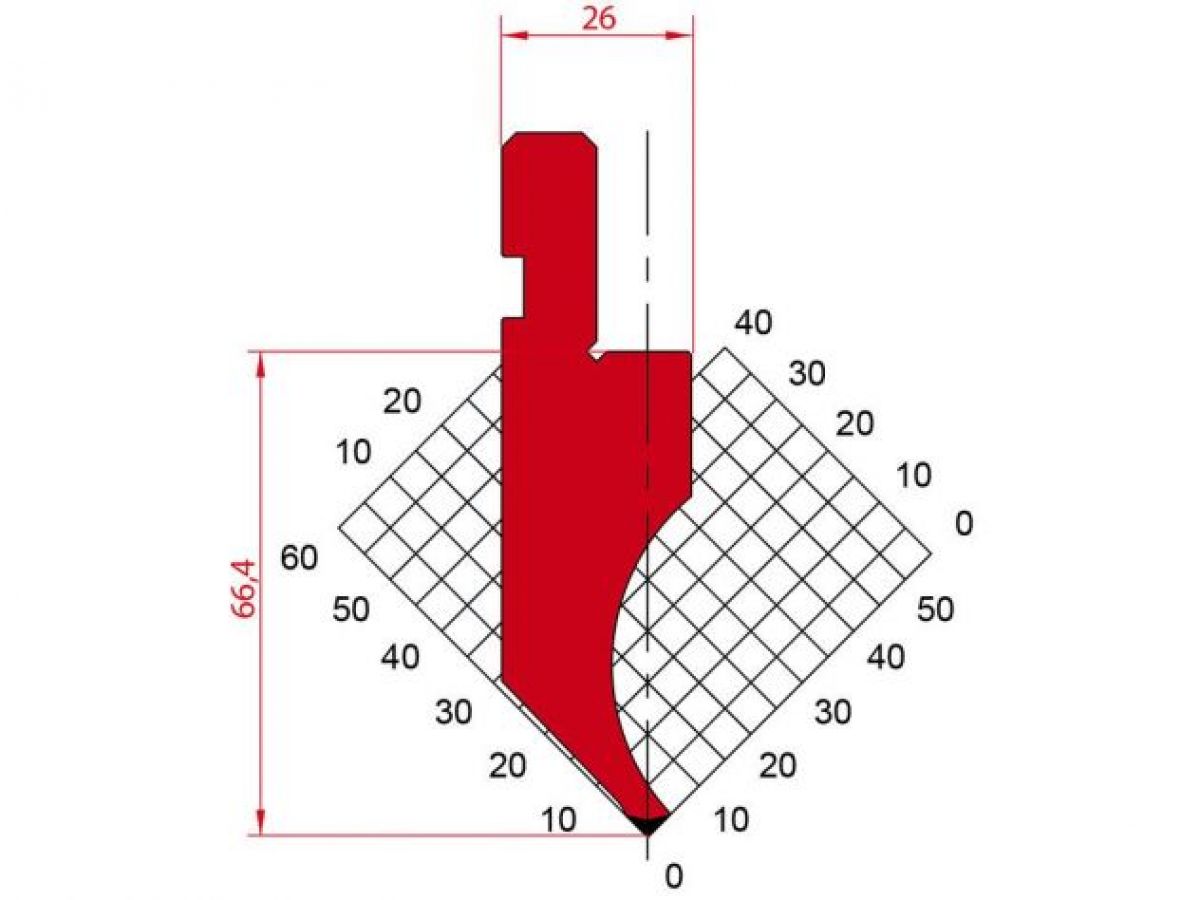 Dao chấn 90º 1048. H=66,4, R=0.6, Max T/m=35