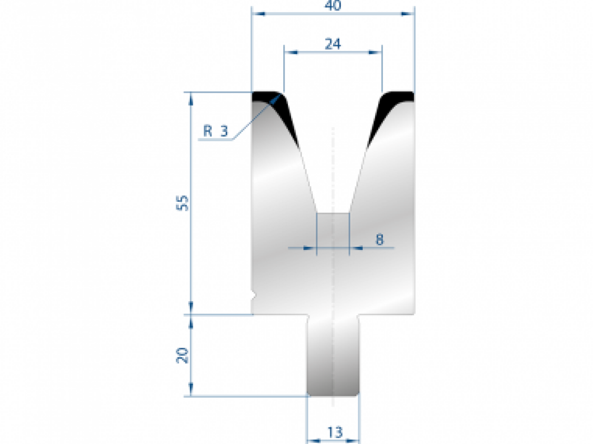 Cối chấn 1V 24 α=30º H55 Max. T/m=65