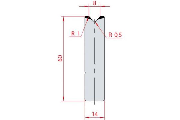 Cối chấn 1V 8 α=88º H60 Max. T/m=100