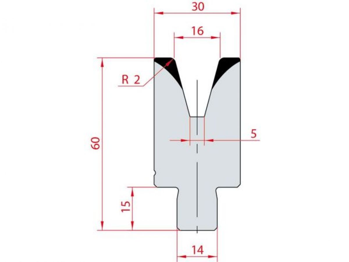 Cối chấn 1V 16 α=30º H60 Max. T/m=50