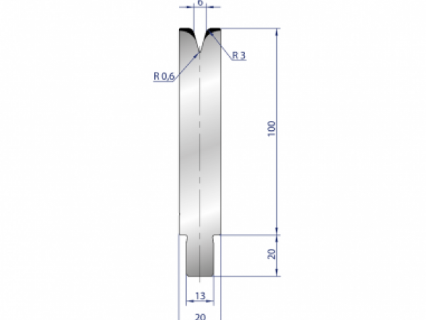 Cối chấn 1V 6 α=30º H100 R3 Max. T/m=50, 42CrMo4