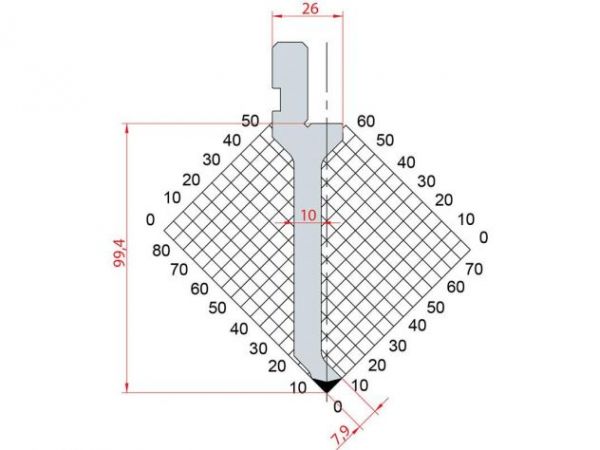 Dao chấn 90º 1028. H=99,4, R=0.6, Max T/m=50