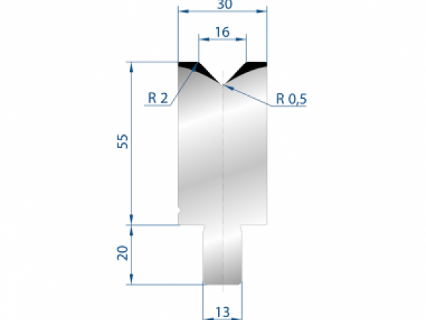Cối chấn 1V 16 α=88º H55 Max. T/m=100