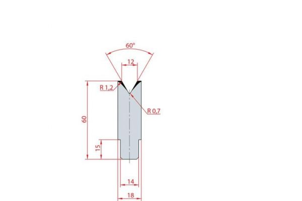 Cối chấn 1V 12 α=60º H60 Max. T/m=100
