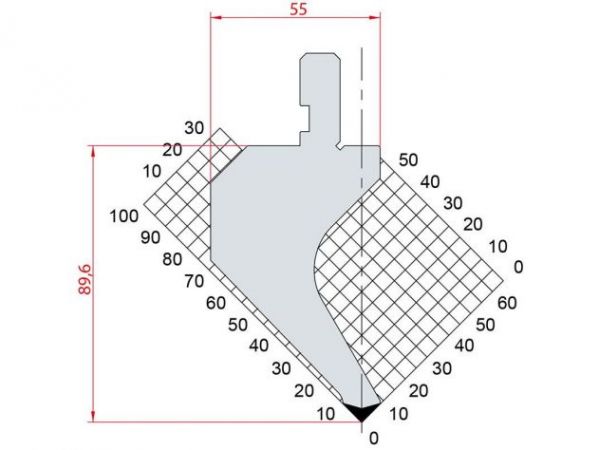 Dao chấn 88º 1266. H=89,5, R=0,25, Max T/m=60