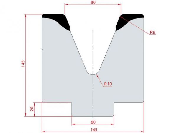 Cối chấn 1V 80 α=45º H145 Max. T/m=100