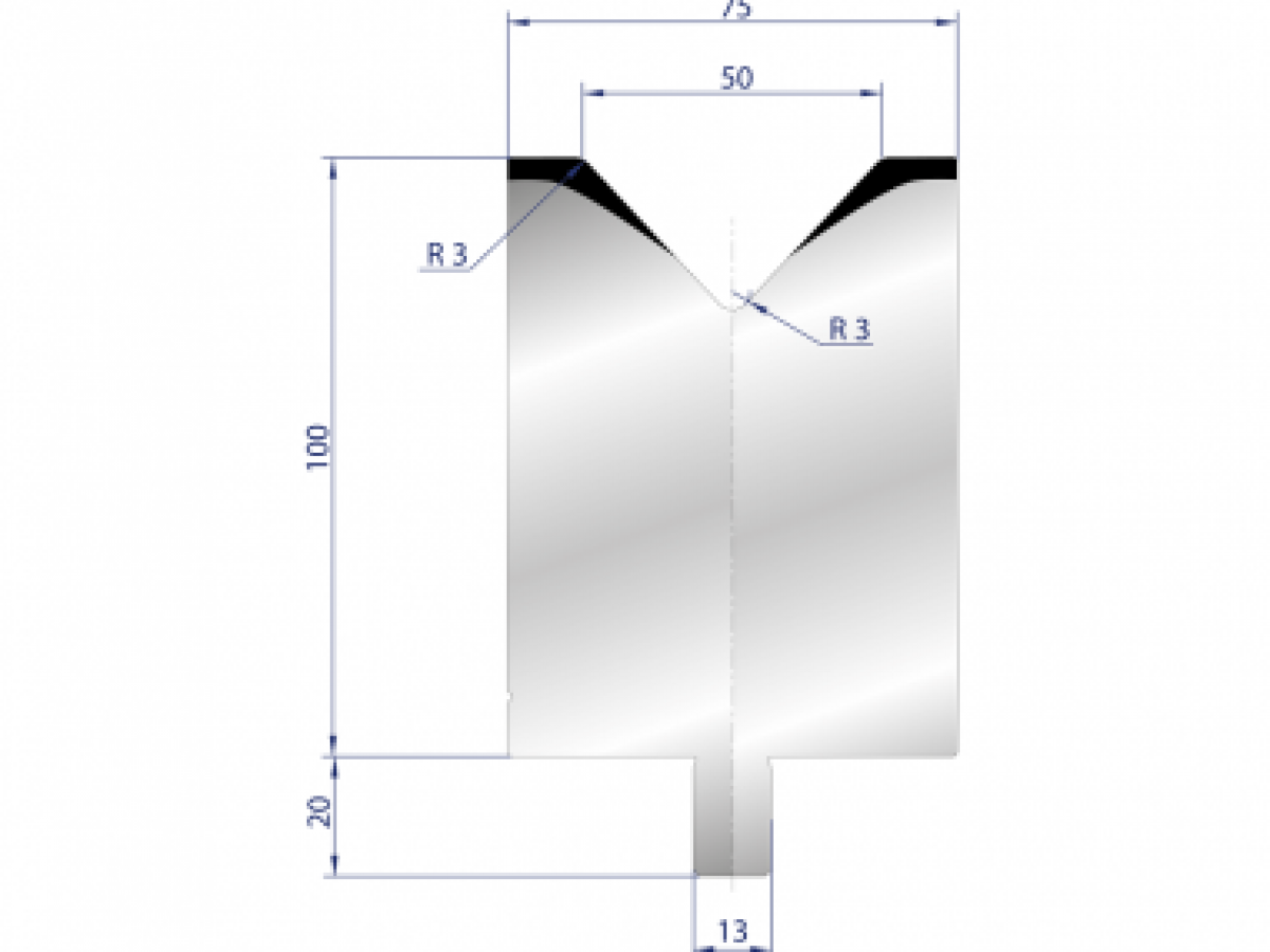 Cối chấn 1V 50 α=86º H100 R3 Max. T/m=100, C45