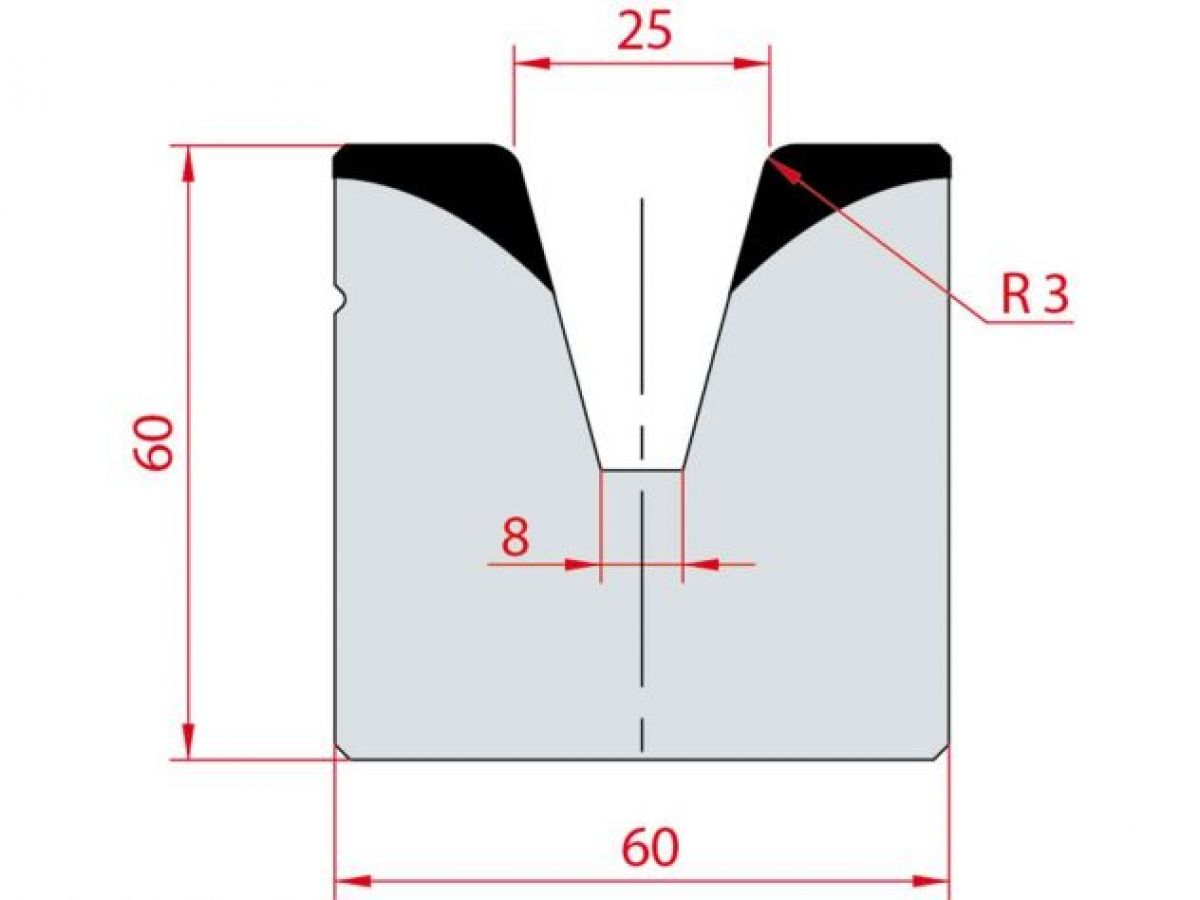 Cối chấn 1V 25 α=30º H60 Max. T/m=100
