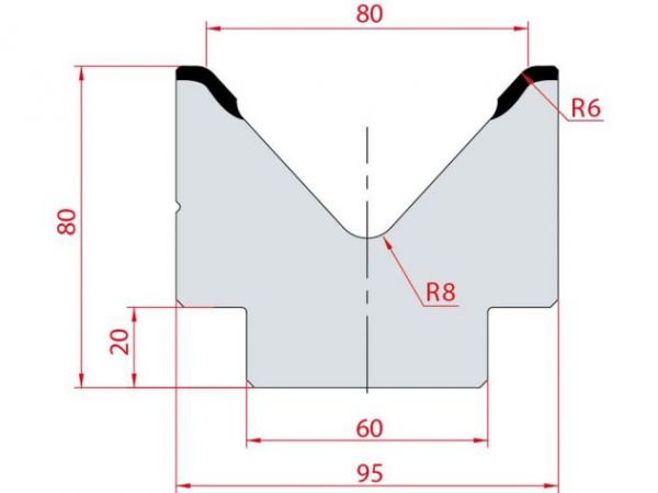 Cối chấn 1V 80 α=85º H75 Max. T/m=100
