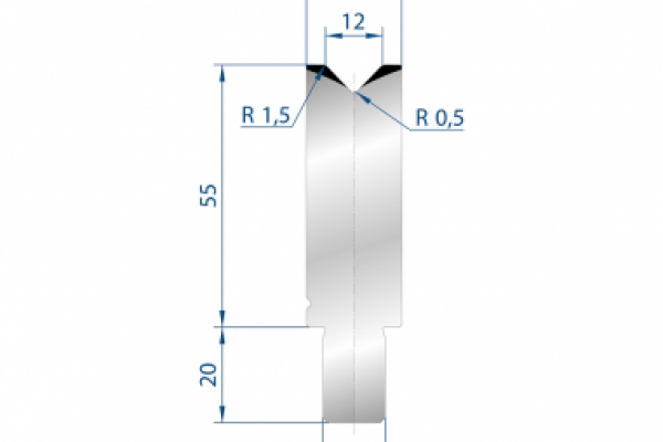 Cối chấn 1V 12 α=88º H55 Max. T/m=100