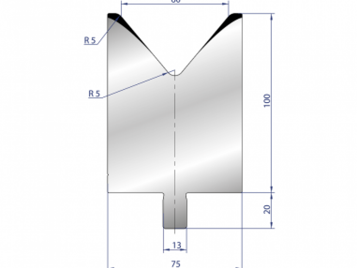 Cối chấn 1V 60 α=80º H100 Max. T/m=150, 42CrMo4