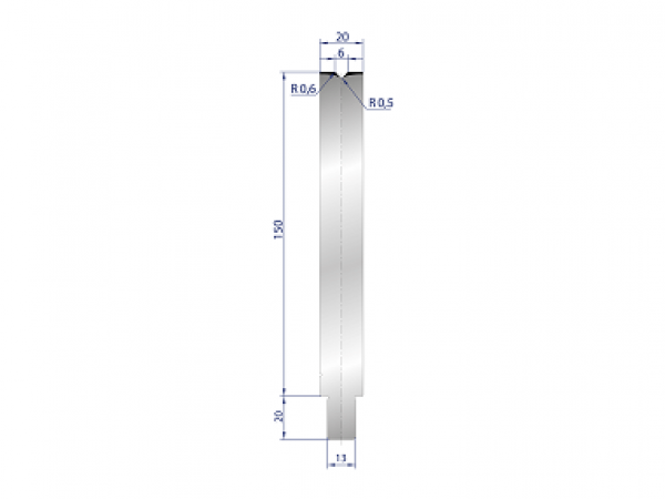 Cối chấn 1V 6 α=86º H150 Max. T/m=100, C45