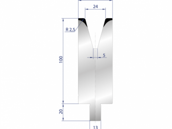 Cối chấn 1V 24 α=30º H100 Max. T/m=50, C45