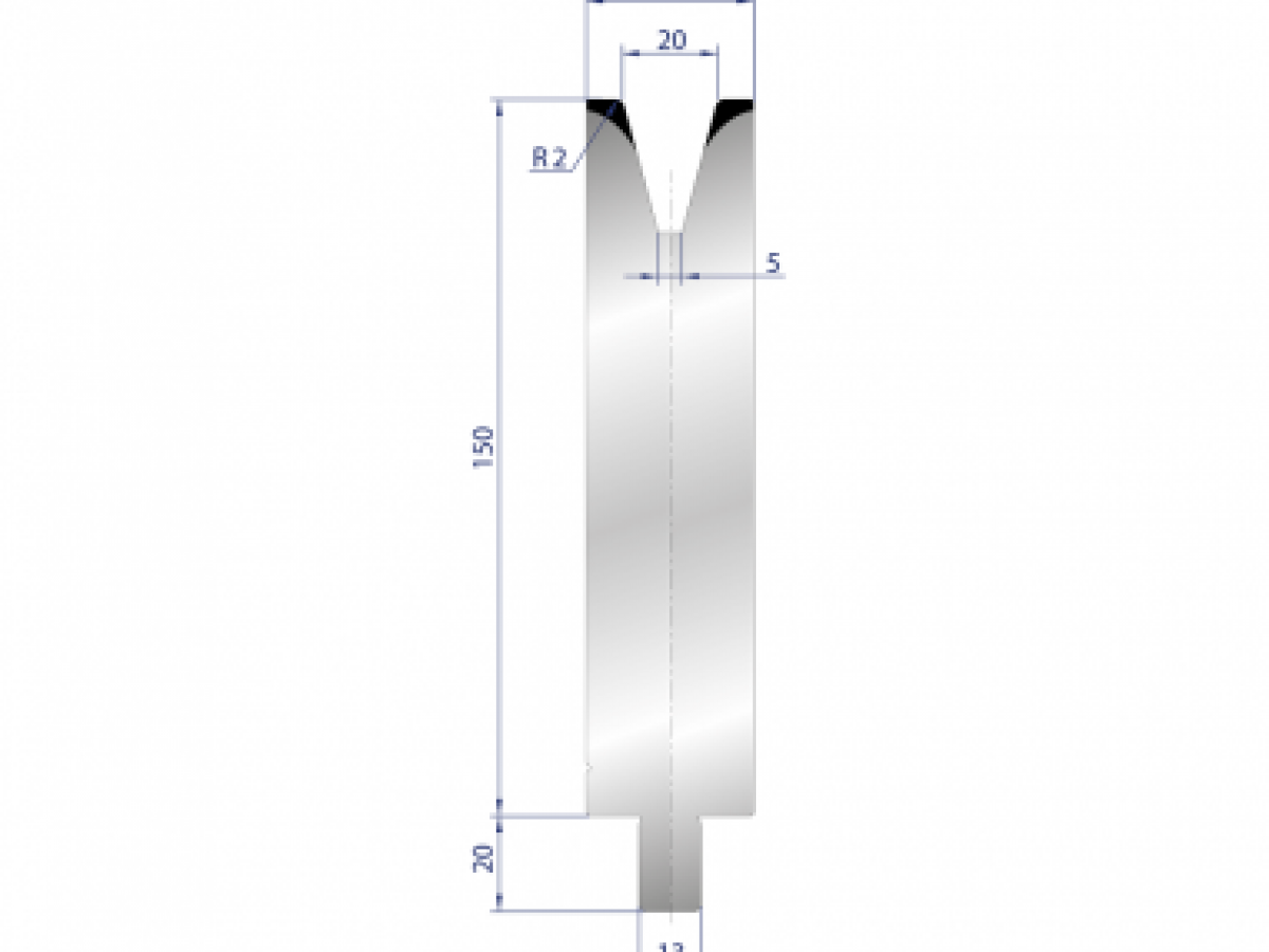Cối chấn 1V 20 α=30º H150 Max. T/m=50, C45