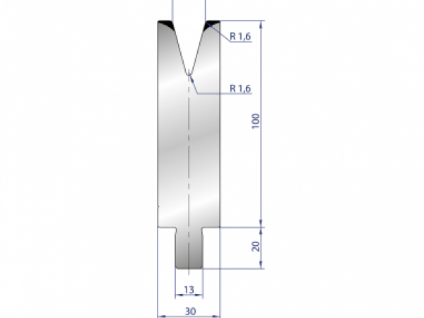 Cối chấn 1V 16 α=30º H100 Max. T/m=68, 42CrMo4