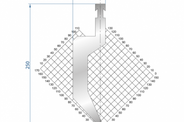 Dao chấn 85º 1321, H=250, R=1.5 Max T/m=100