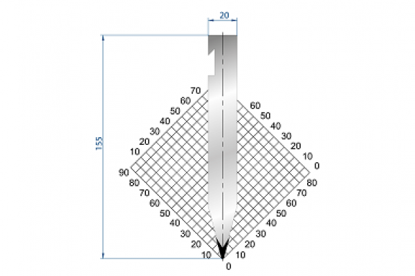 Dao chấn 30º 1226, H=155, R=1 Max T/m=100