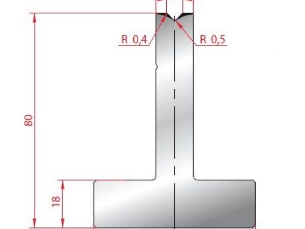Cối chấn T 1V 6 α=88º H80 Max. T/m=100