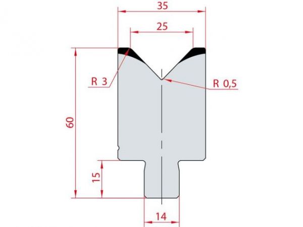 Cối chấn 1V 25 α=88º H60 Max. T/m=100