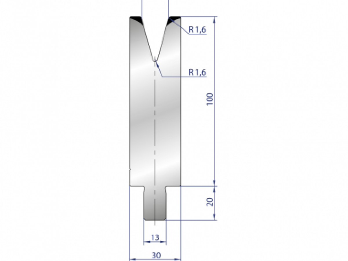 Cối chấn 1V 16 α=30º H100 Max. T/m=68, 42CrMo4