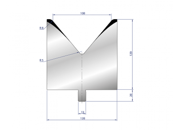 Cối chấn 1V 100 α=80º H100 Max. T/m=150, 42CrMo4