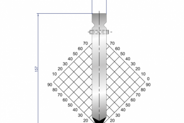 Dao chấn 60º, H=157, R=4 Max T/m=60, 42CrMo4