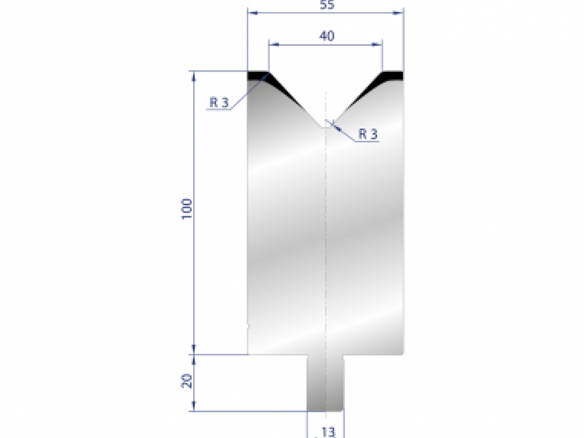 Cối chấn 1V 40 α=86º H100 R3 Max. T/m=100, C45