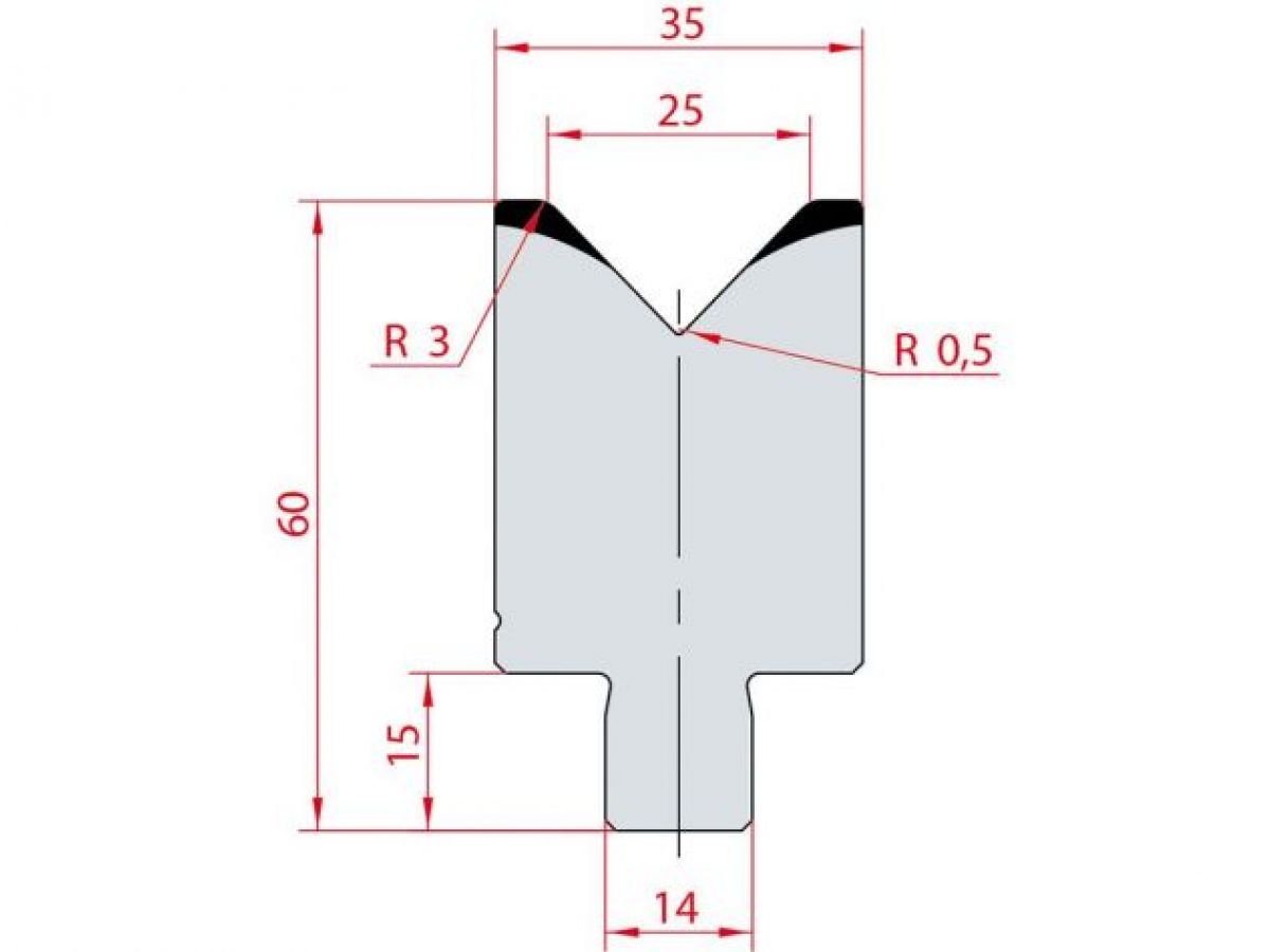 Cối chấn 1V 25 α=88º H60 Max. T/m=100