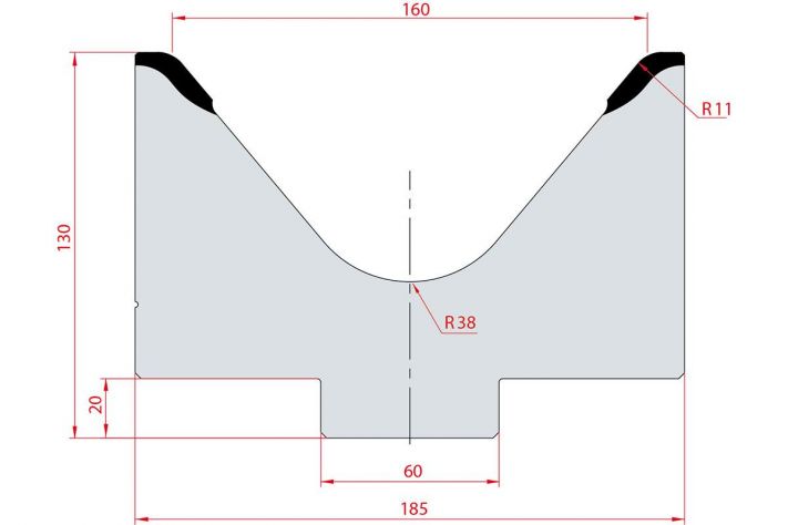 Cối chấn 1V 160 α=80º H130Max. T/m=120