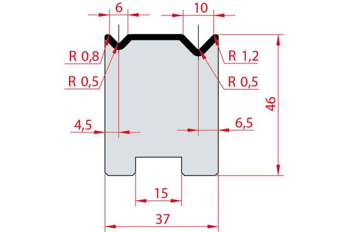 Cối chấn 2V 6/10 a=88º H46 Max. T/m=80