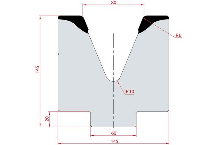 Cối chấn 1V 80 α=45º H145 Max. T/m=100