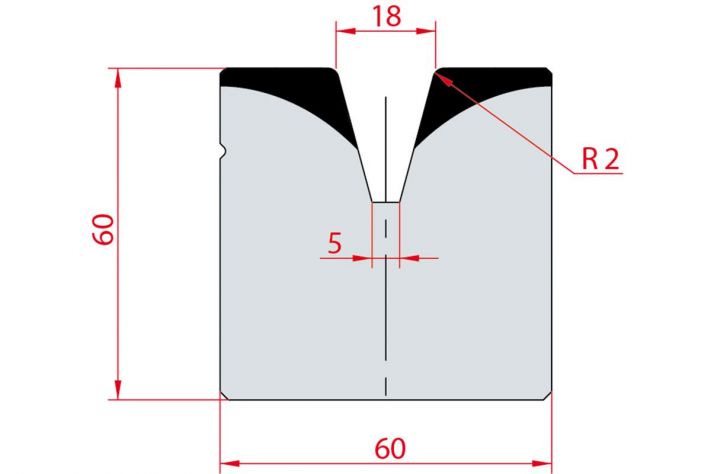 Cối chấn 1V 18 α=30º H60 Max. T/m=100