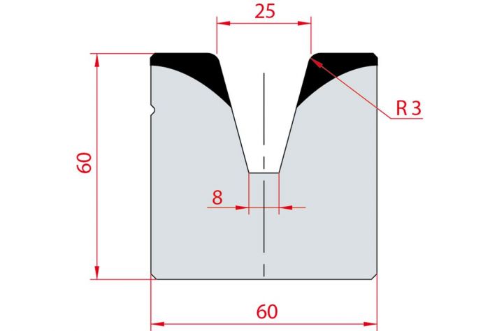 Cối chấn 1V 25 α=30º H60 Max. T/m=100