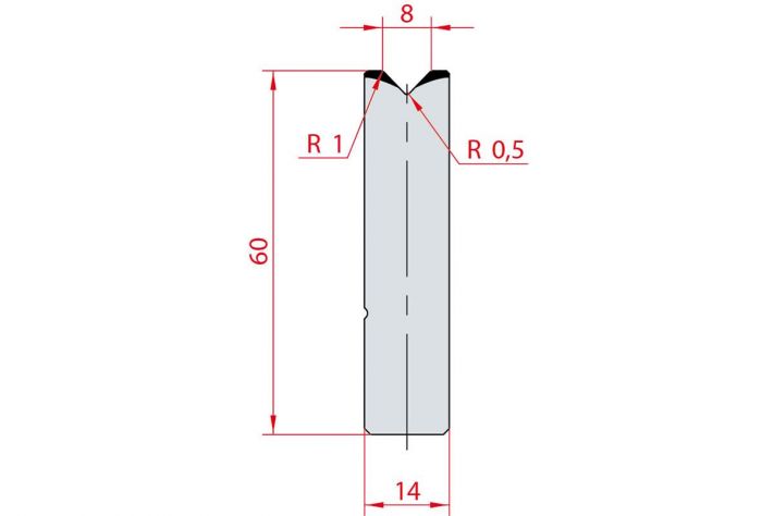 Cối chấn 1V 8 α=88º H60 Max. T/m=100