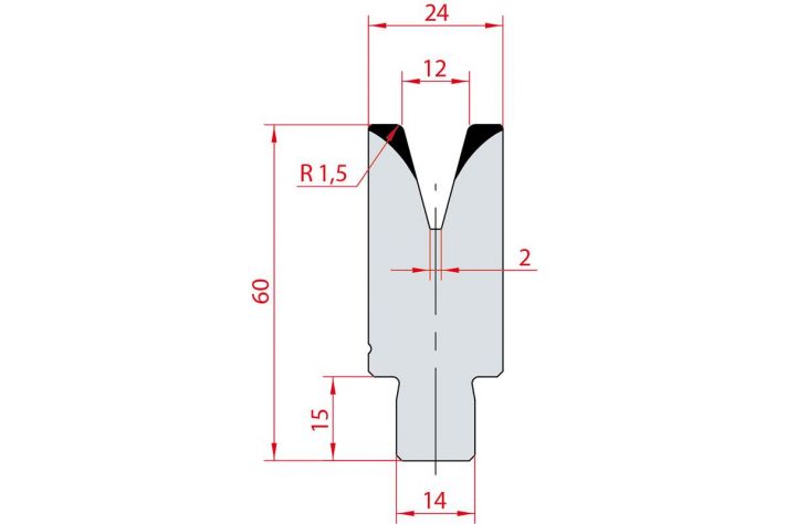 Cối chấn 1V 12 α=30º H60 Max. T/m=50