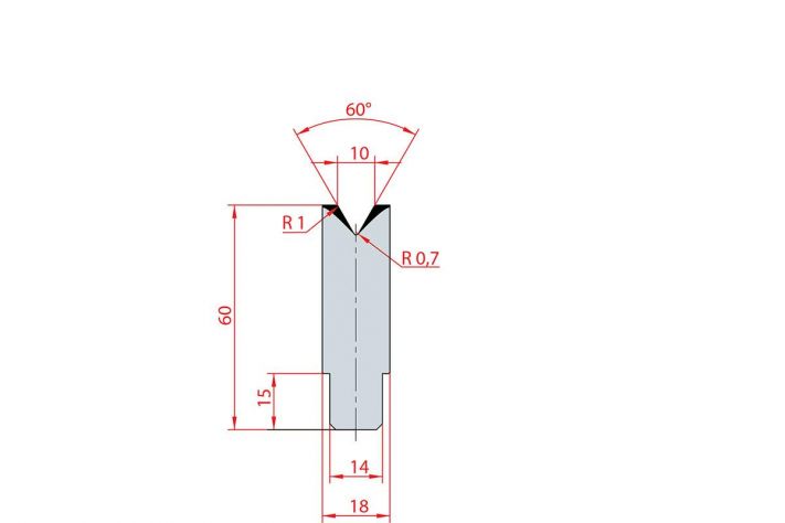 Cối chấn 1V 10 α=60º H60 Max. T/m=100