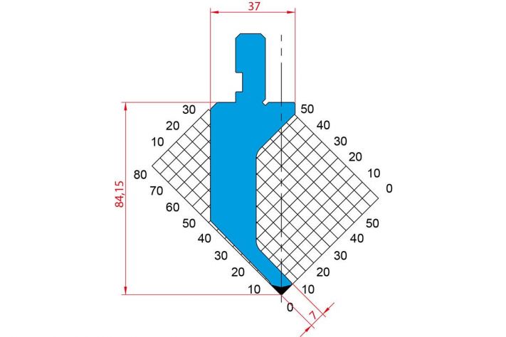 Dao chấn 90º 1019. H=84,15, R=0.6, Max T/m=20