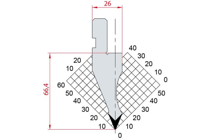 Dao chấn 45º 1024. H=66.4, R= 0.5 Max T/m=80