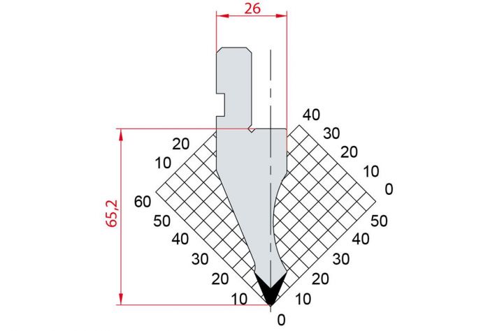 Dao chấn 45º 1025. H=66.2, R= 1.5 Max T/m=80