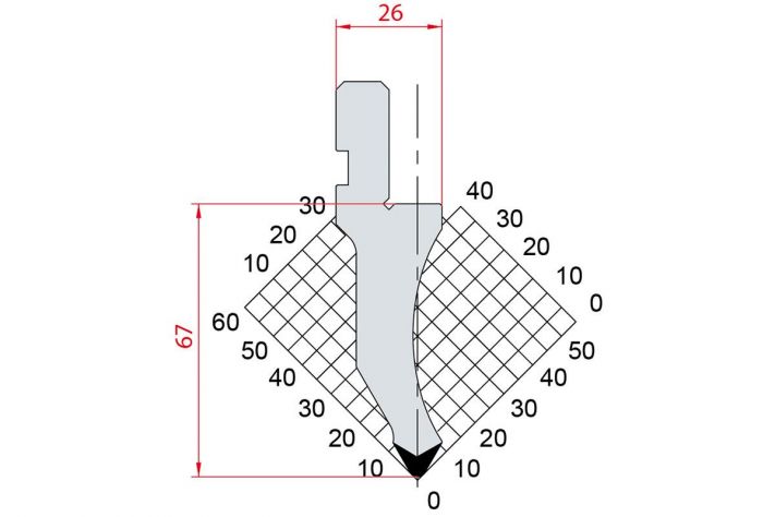 Dao chấn 60º 1027. H=67, R= 2 Max T/m=80