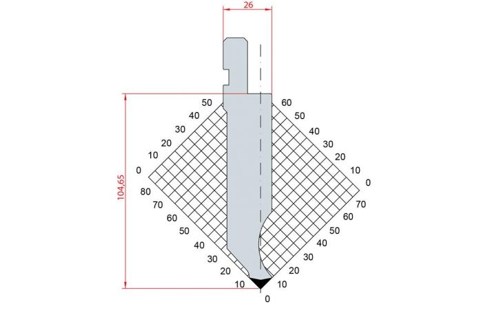 Dao chấn 88º 1063. H=104,65, R=0,8, Max T/m=100