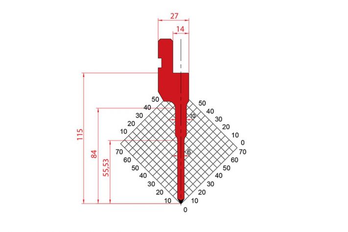 Dao chấn 60º 1271. H=115, R= 0.8 Max T/m=40