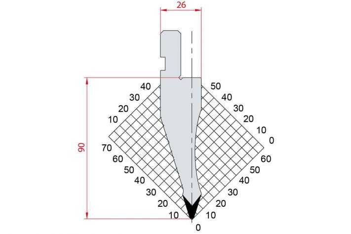 Dao chấn 35º 1282. H=90, R= 1.5 Max T/m=70