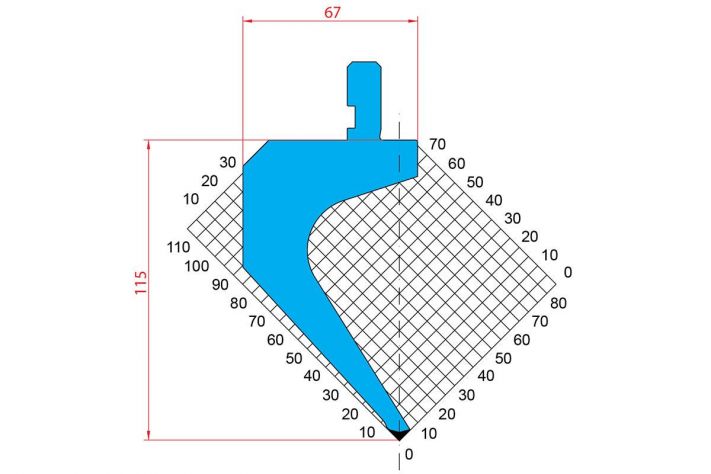 Dao chấn 85º 1310. H=115, R=0,8, Max T/m=35