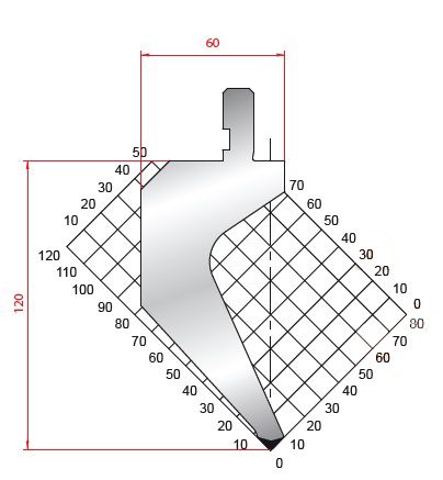 Dao chấn 85º 1322. H=120, R= 1,5 Max T/m=100