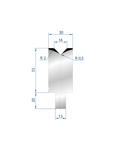 Cối chấn 1V 16 α=88º H55 Max. T/m=100